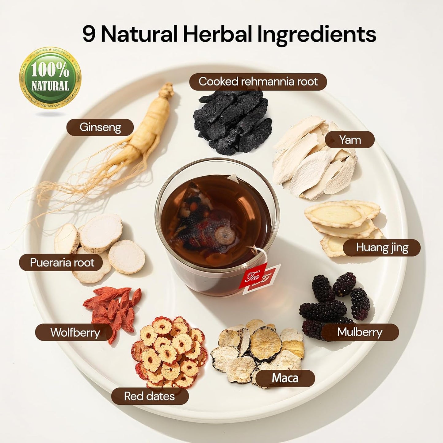Té de riñón ginseng nueve tesoros limpieza natural
