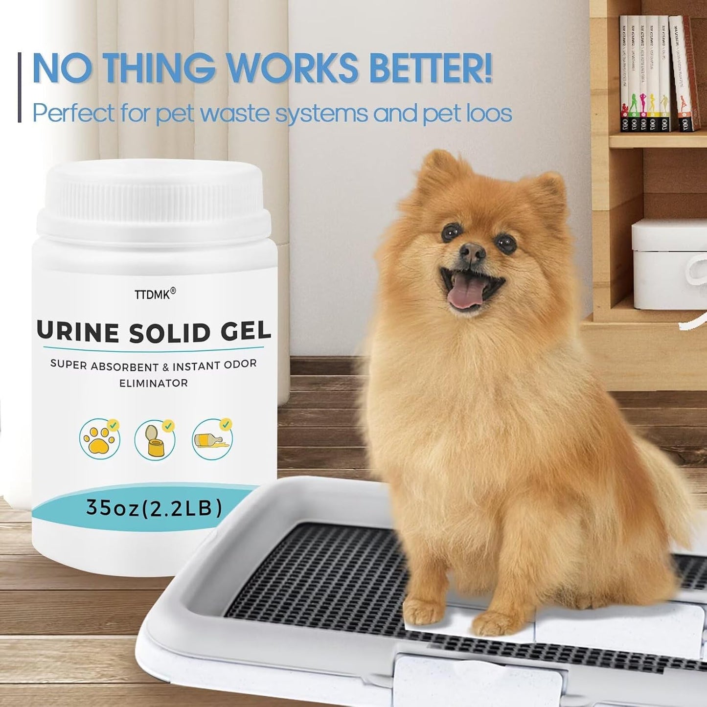 Gel absorbente para excusado portátil y mascotas