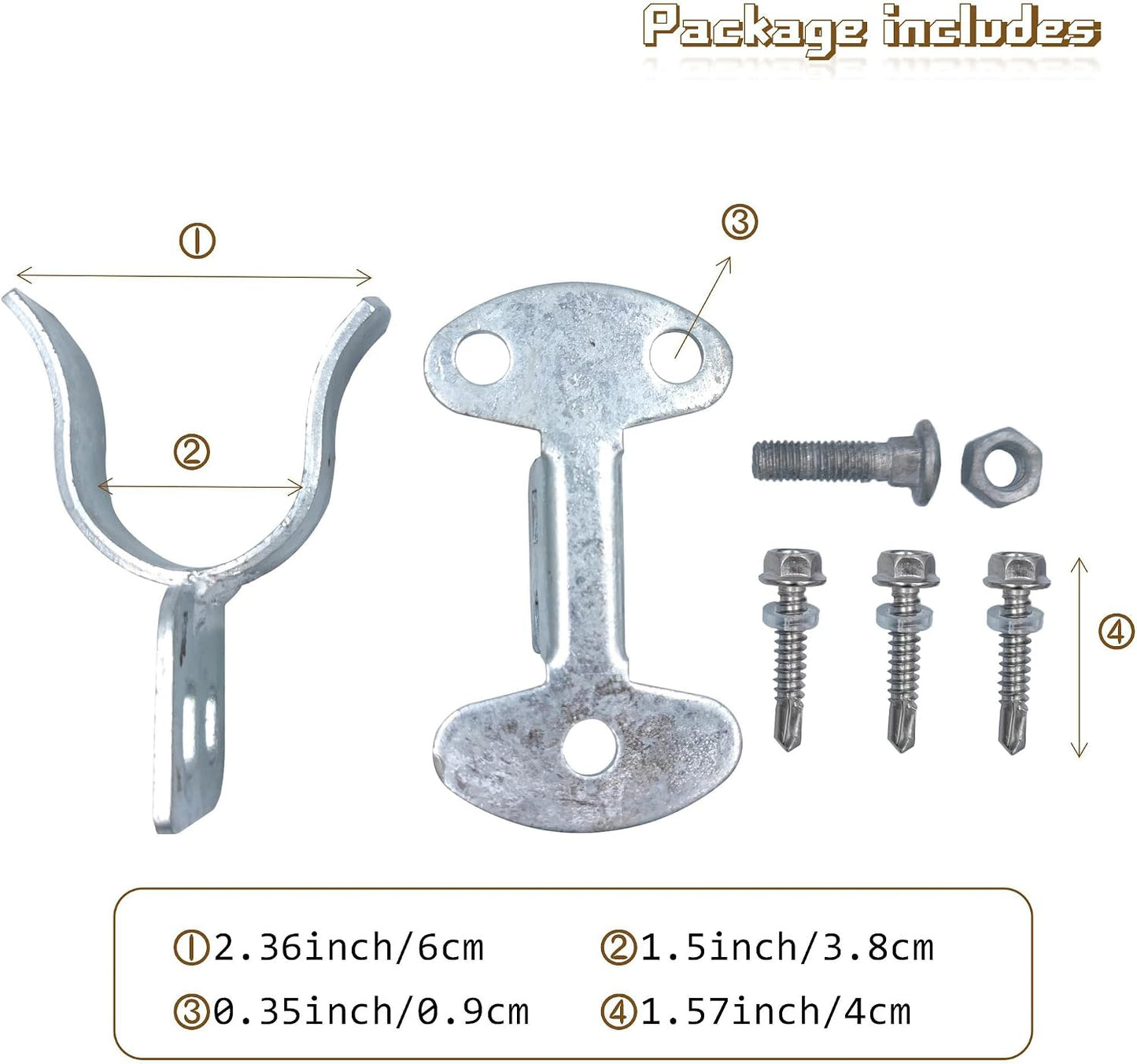 Pestillo puerta valla cadena montaje pared marco 1-3/8pulg