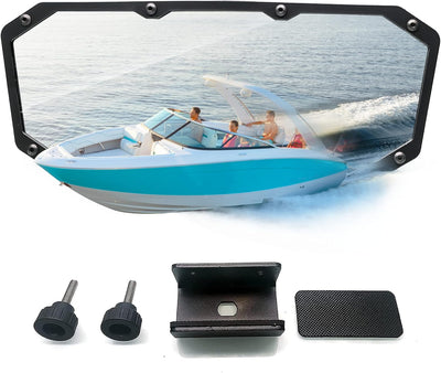 Espejo retrovisor marino convexo gran angular negro