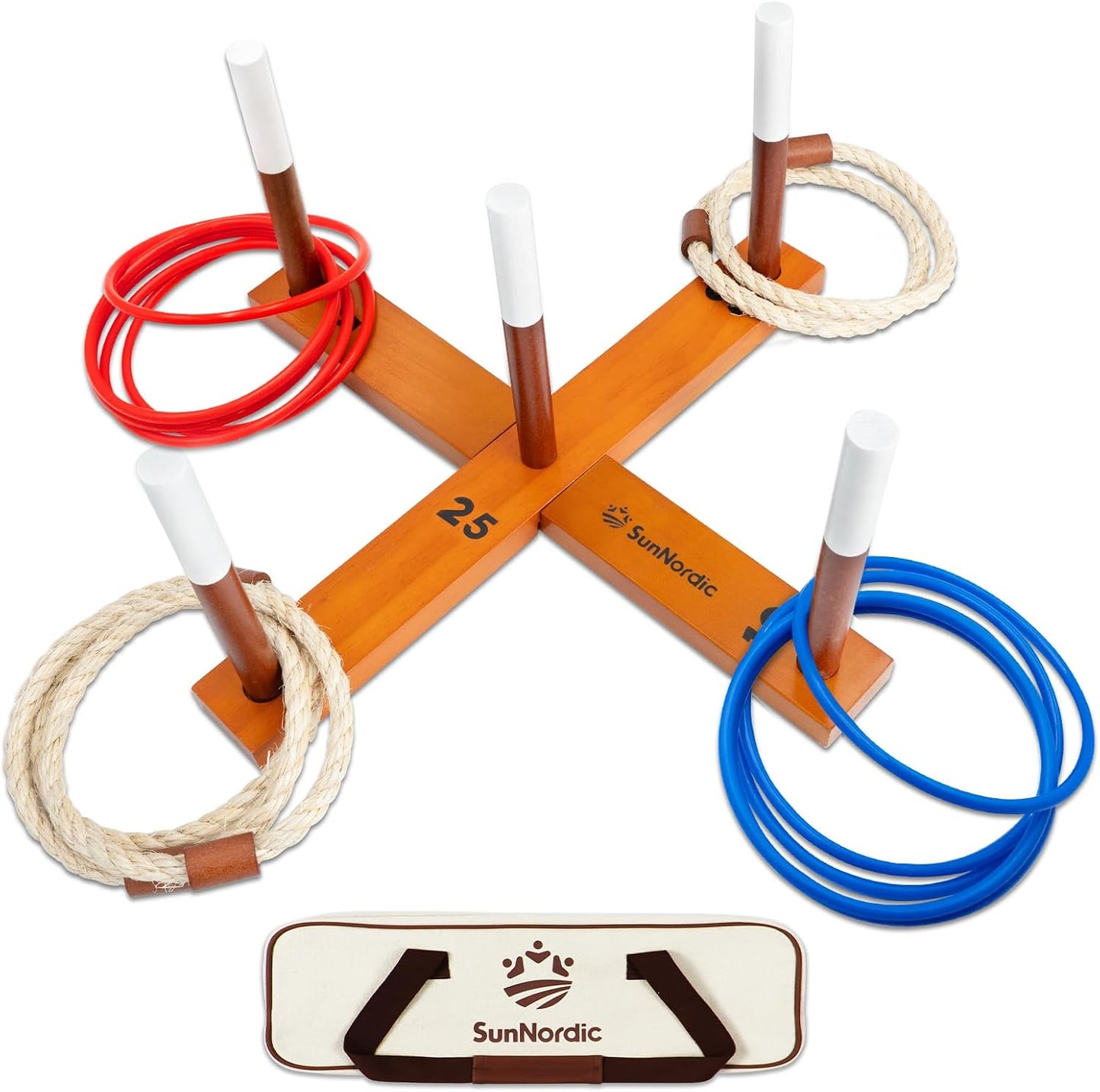 Set lanzamiento anillos para patio con bolsa transporte