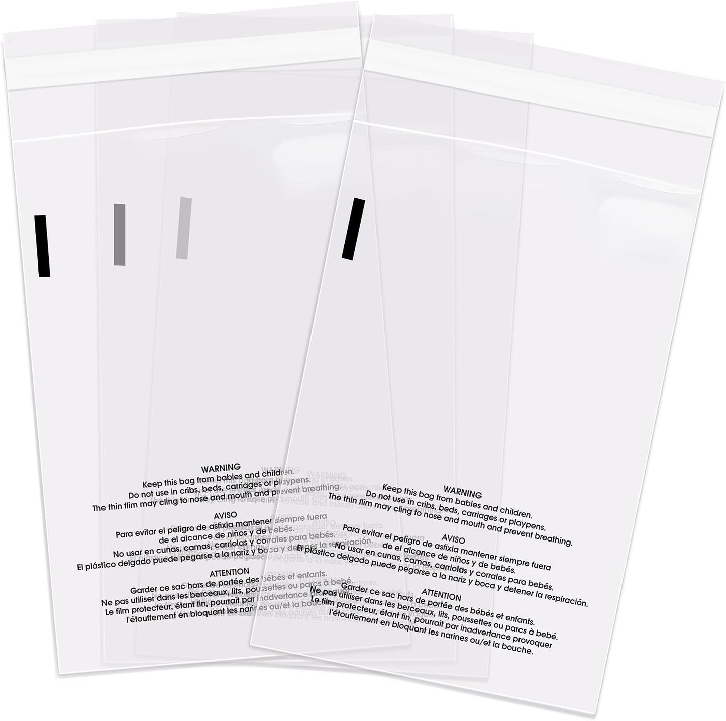 Bolsas polietileno transparente 4x6pulg adhesivo permanente