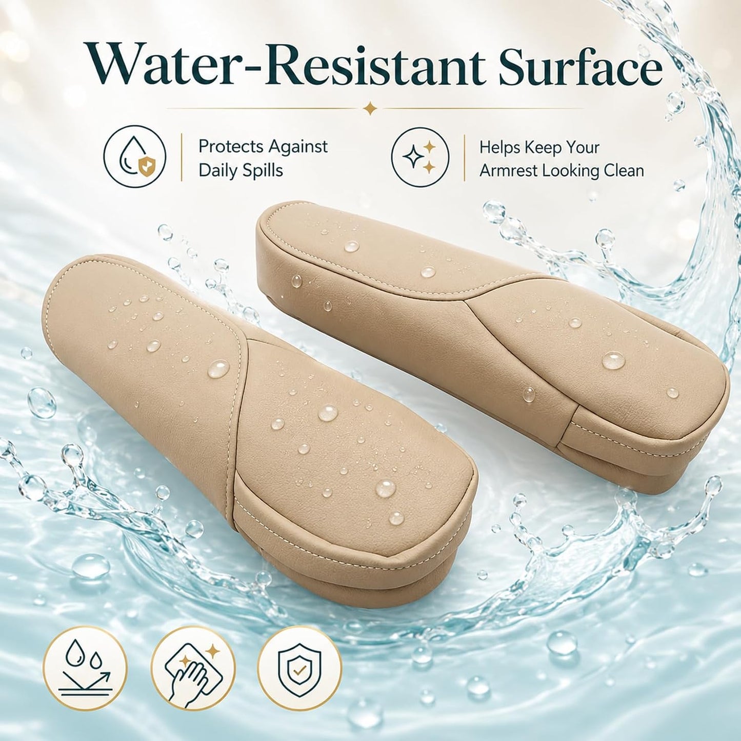 2 Fundas reposabrazos cuero microfibra beige Honda CR-V