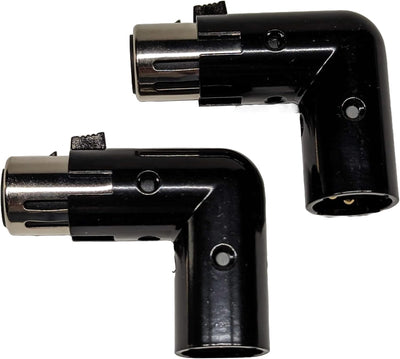 2 Adaptadores XLR 3 pines macho a hembra 90 grados 4 posiciones