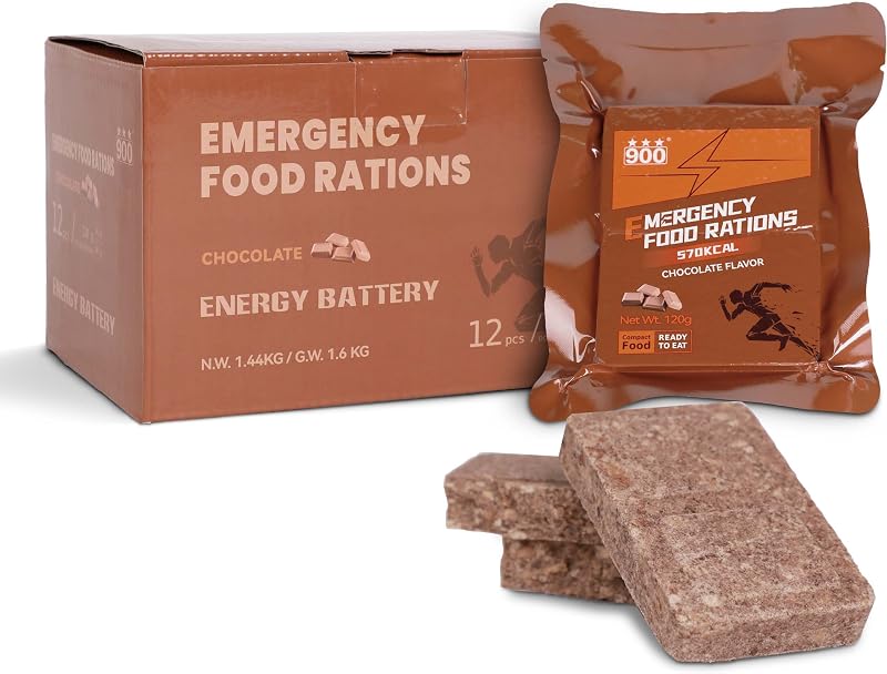 Barras de ración de emergencia MRE 2025 sabor chocolate
