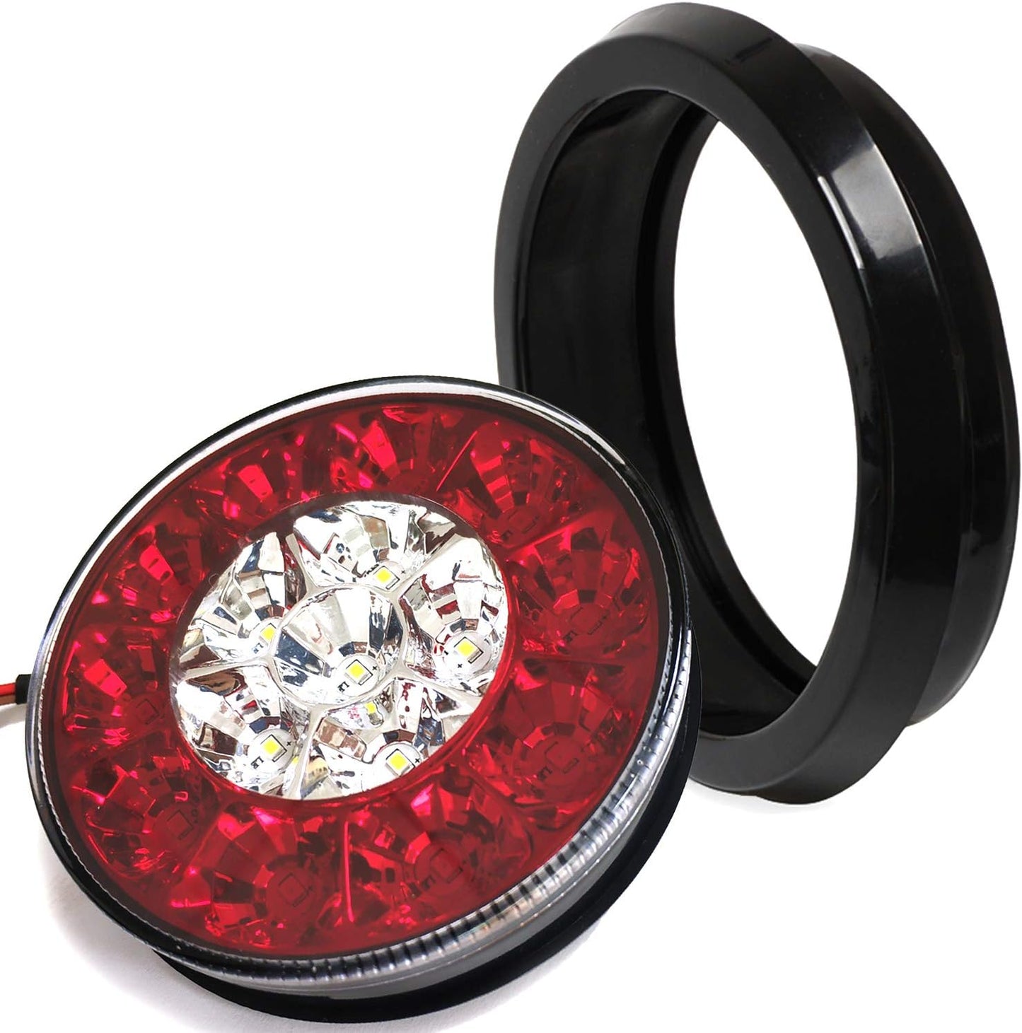 Luces traseras LED 4pulg camiones 12V 16 LED blanco rojo