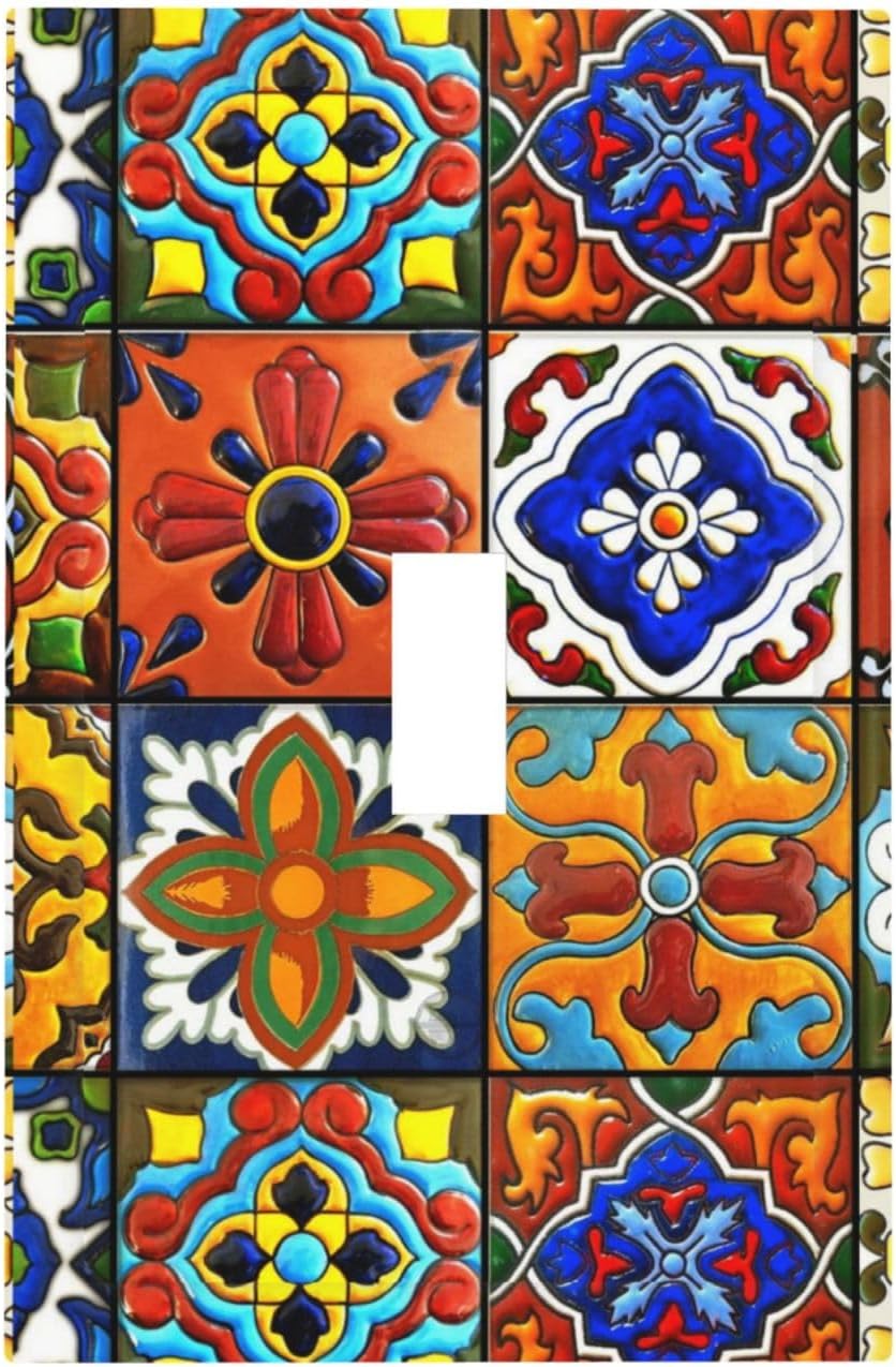 Placa interruptor cerámica Talavera decorativa dormitorio