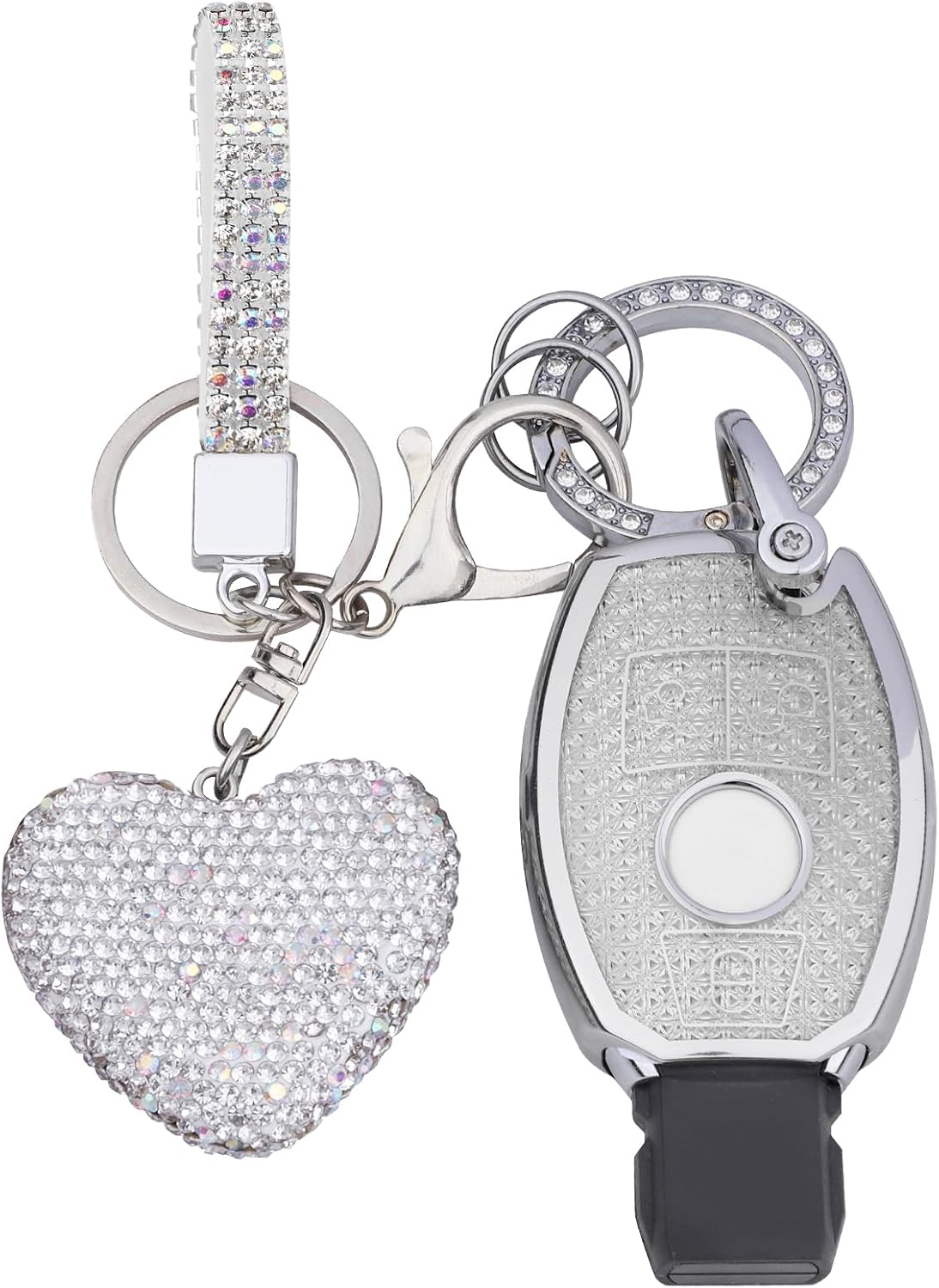 Funda llavero Mercedes AMG TPU con llavero diamante plata