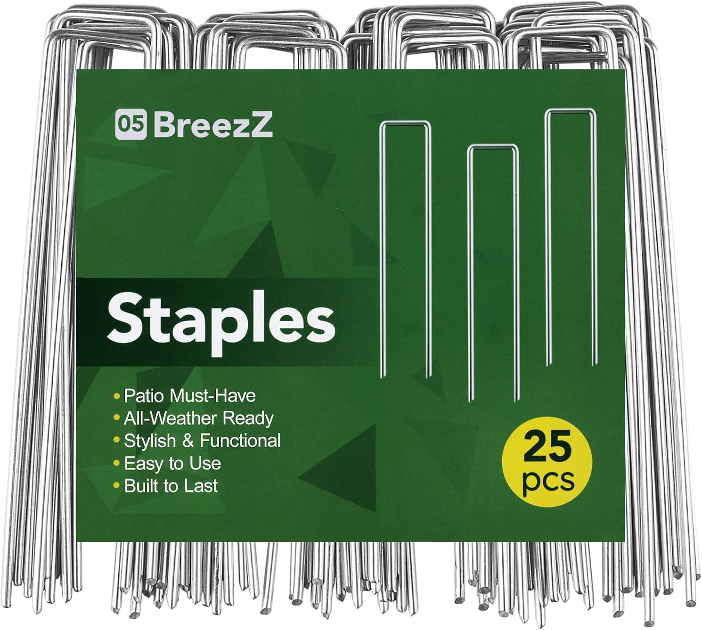 25 Grapas Jardín 6pulg Pines Galvanizados Estacas Servicio Pesado
