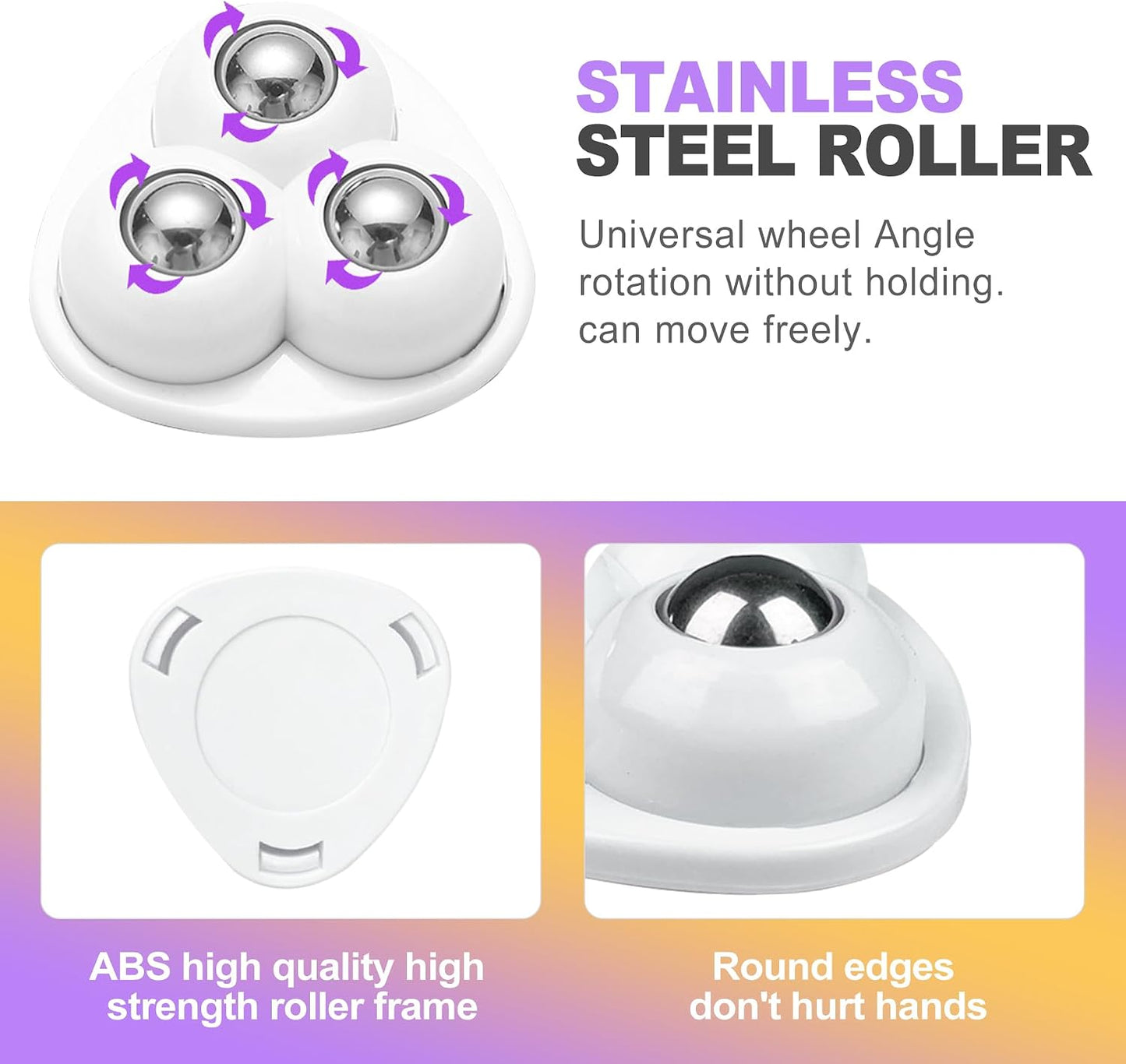 8 Ruedas autoadhesivas para electrodomésticos 360° blanco