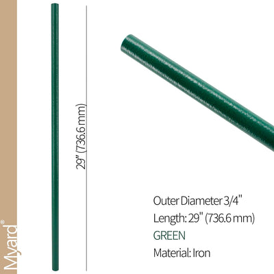 Balaustres hierro redondos huecos 29pulg pack 25 verde