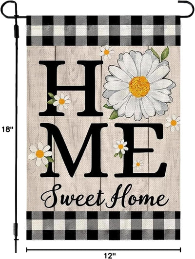 Bandera jardín margaritas 12x18pulg doble cara