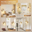 2 Apliques Pared LED 15 Colores Dorado Recargable