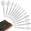 Set 13 Brocas Pala Acero Carbono 1/4-1-1/2 Hexagonal