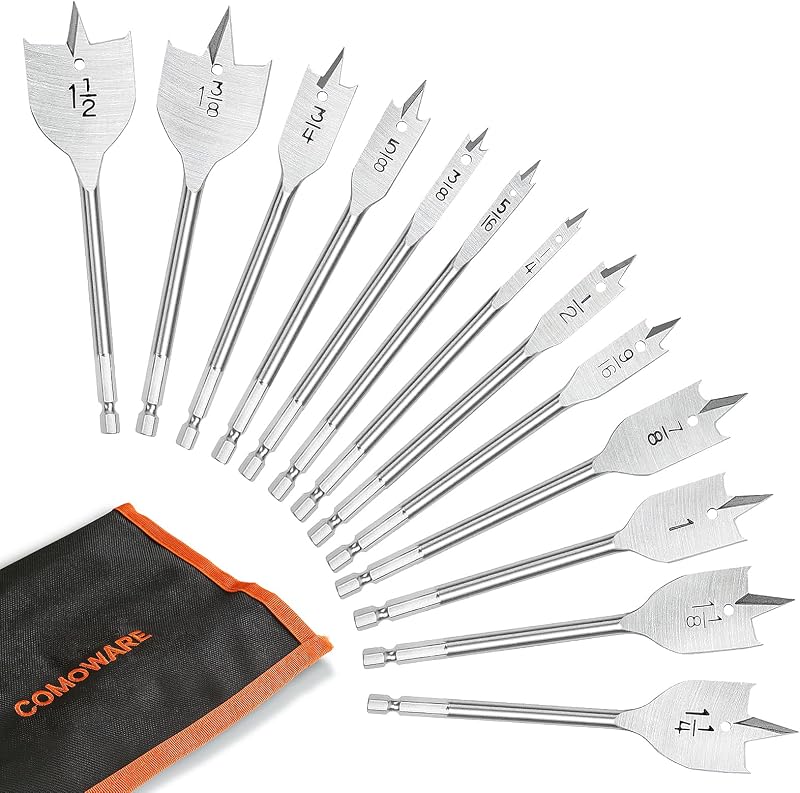 Set 13 Brocas Pala Acero Carbono 1/4-1-1/2 Hexagonal