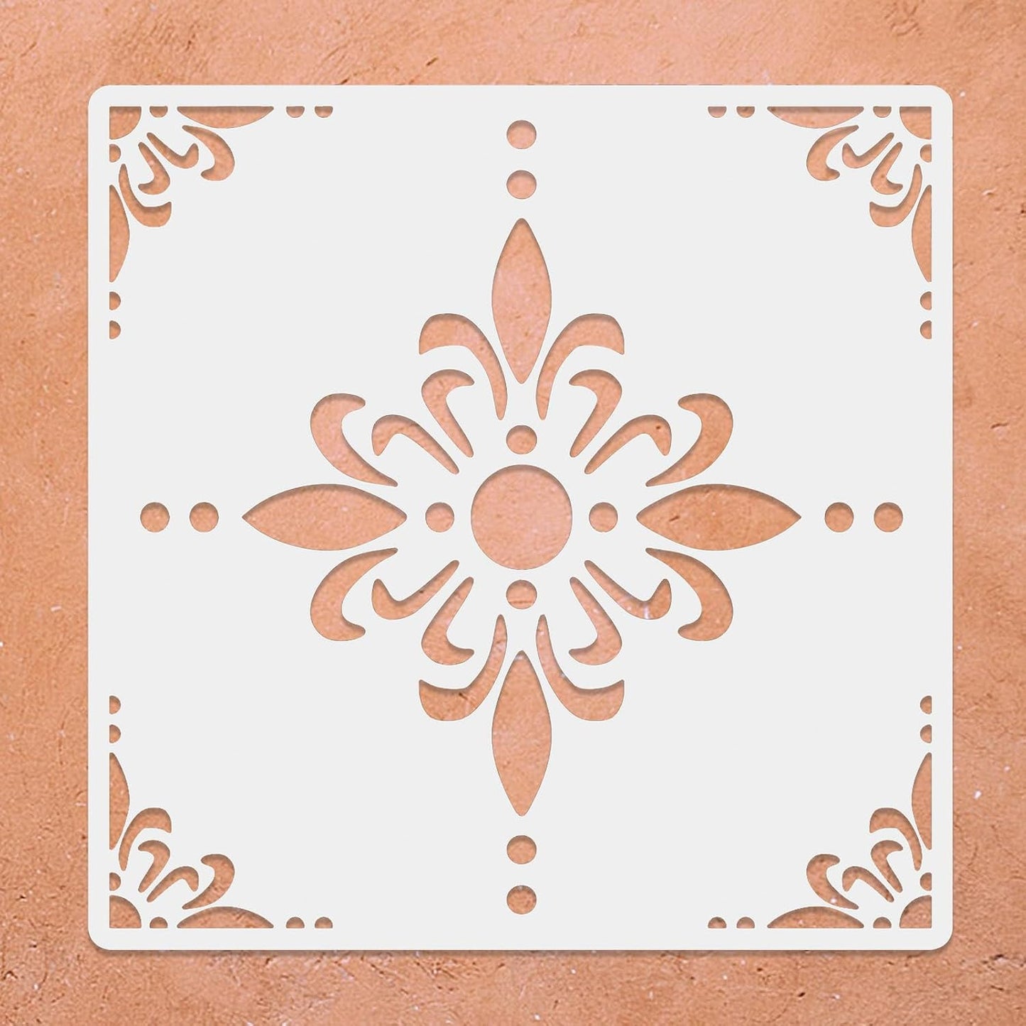 2 Plantillas 12x12pulg Piso Reutilizables Mandala