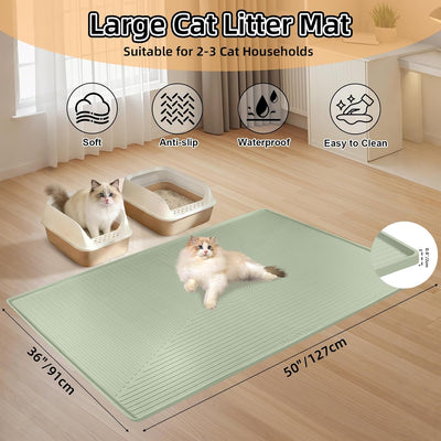 Tapete silicona arena gatos 50x36pulg antideslizante