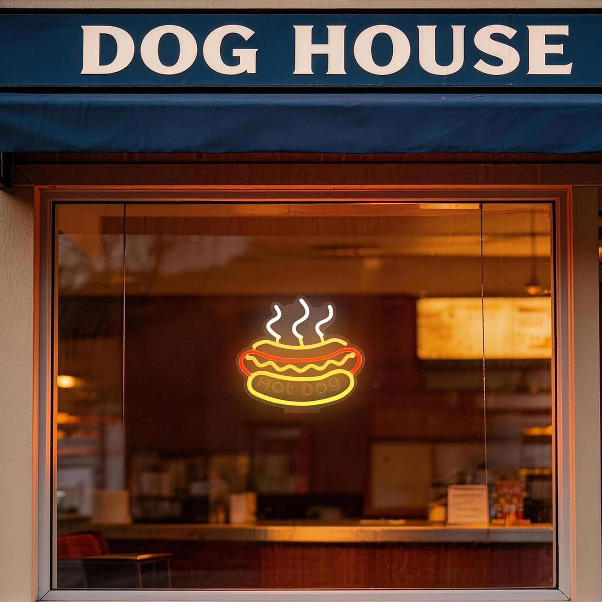 Letrero LED neón para perros calientes cocina bar