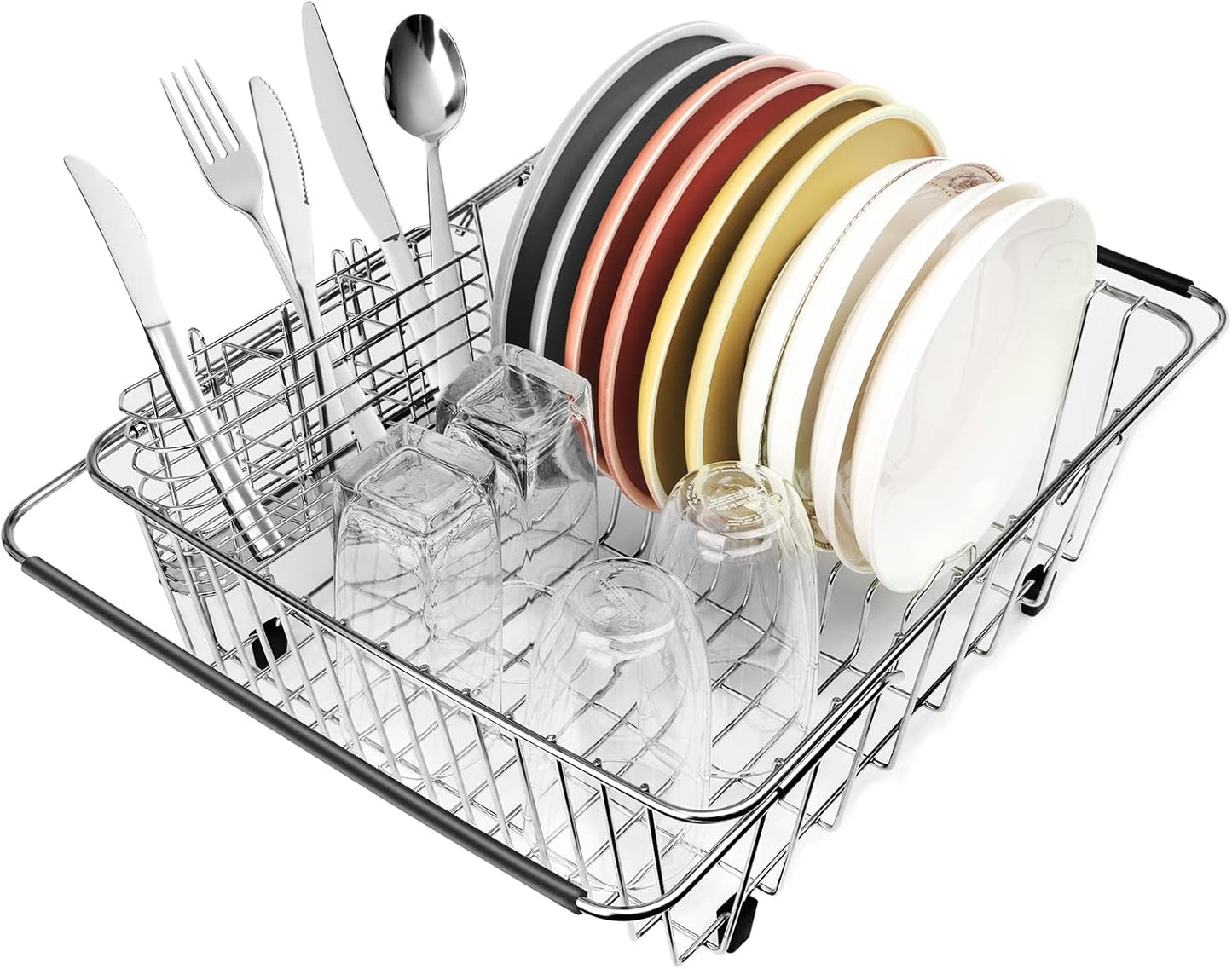 Escurridor platos acero inox con estante ajustable