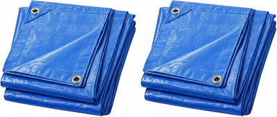 Lonas azules paquete 2 3'8"x5'8" impermeables con ojales
