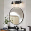 Lámpara baño 3 luces moderna negra vidrio y metal