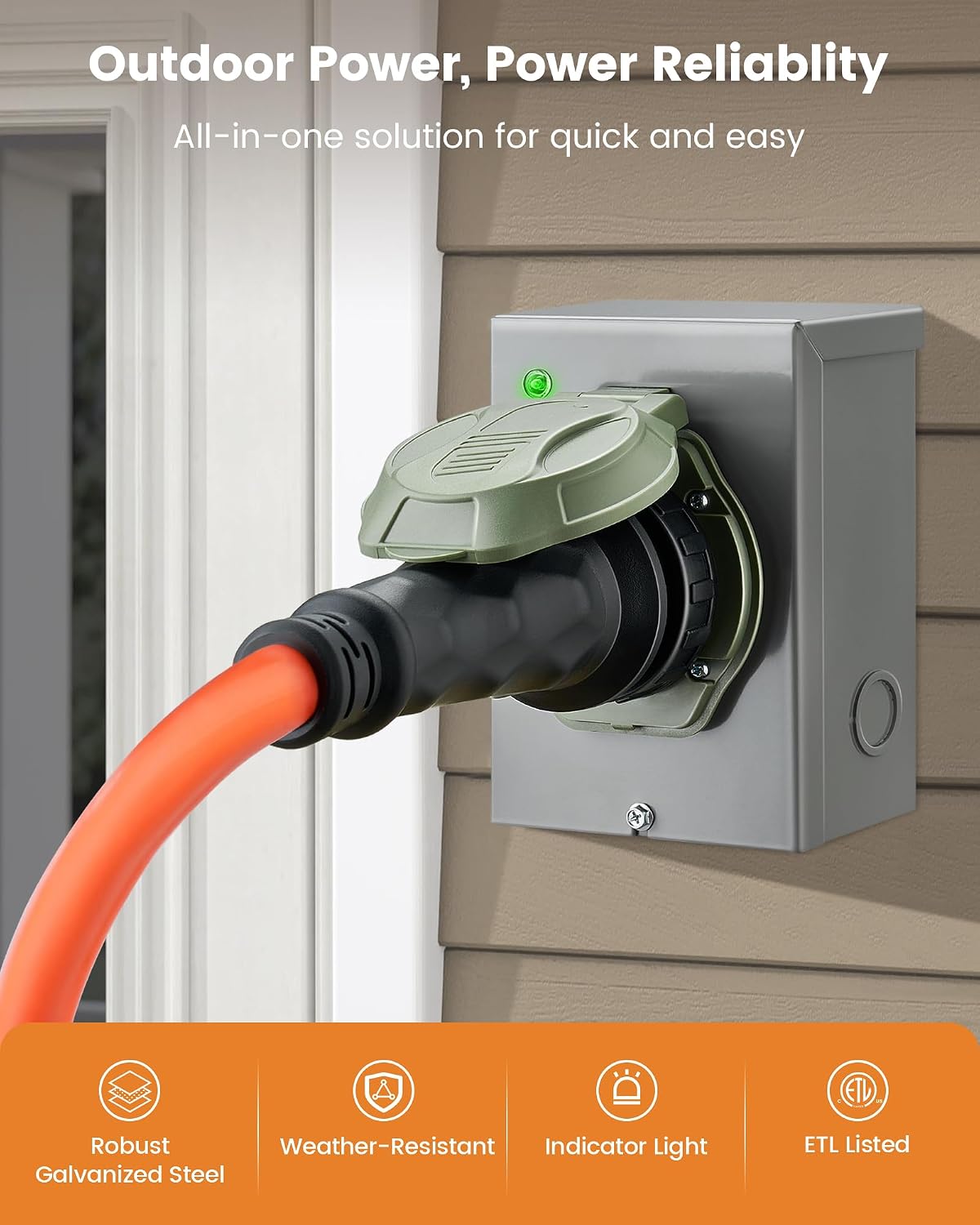 Cable generador 50A 15ft con caja entrada 120/240V