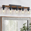 Lámpara de tocador de madera 5 luces vidrio transparente