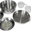 Juego utensilios cocina acero inox olla sartén compacta
