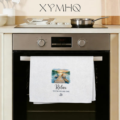 Toallas cocina baño tema lago relajación 16x24 pulg