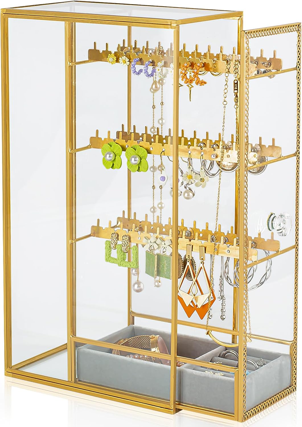 Organiz. joyas con gancho para aretes y collares