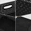 6 Pzas Canasta Plástico Weave Organiz. Negro