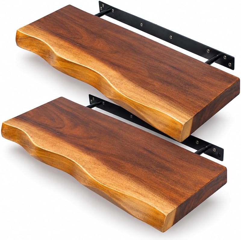 2 Pzas Estante Flotante Madera Rústica 23.6"