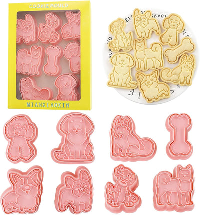 8 Moldes Galletas 3D Animales Perros para Decorar