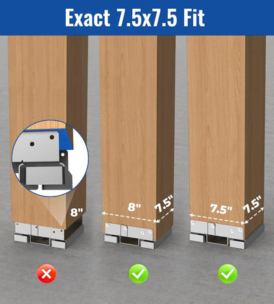 Base poste 8x8pulg set 4 soportes Dacromet hormigon