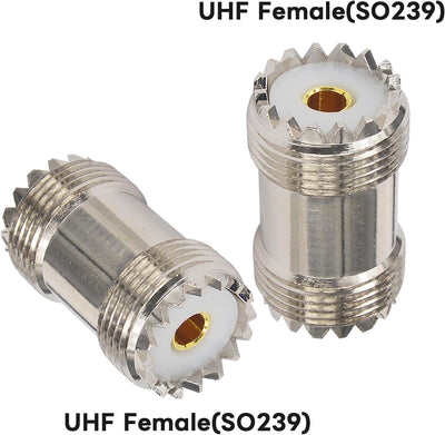2 Adaptadores SO239 UHF hembra a hembra conector PL259 coaxial
