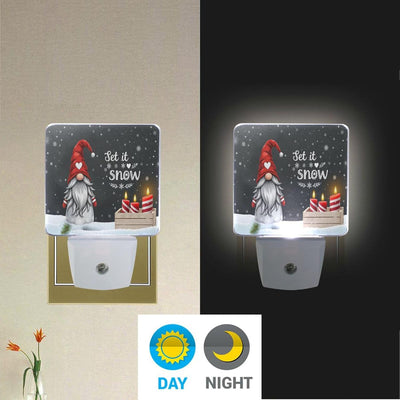 2 Luces Nocturnas Gnomo Navidad Sensor Amanecer Dormitorio