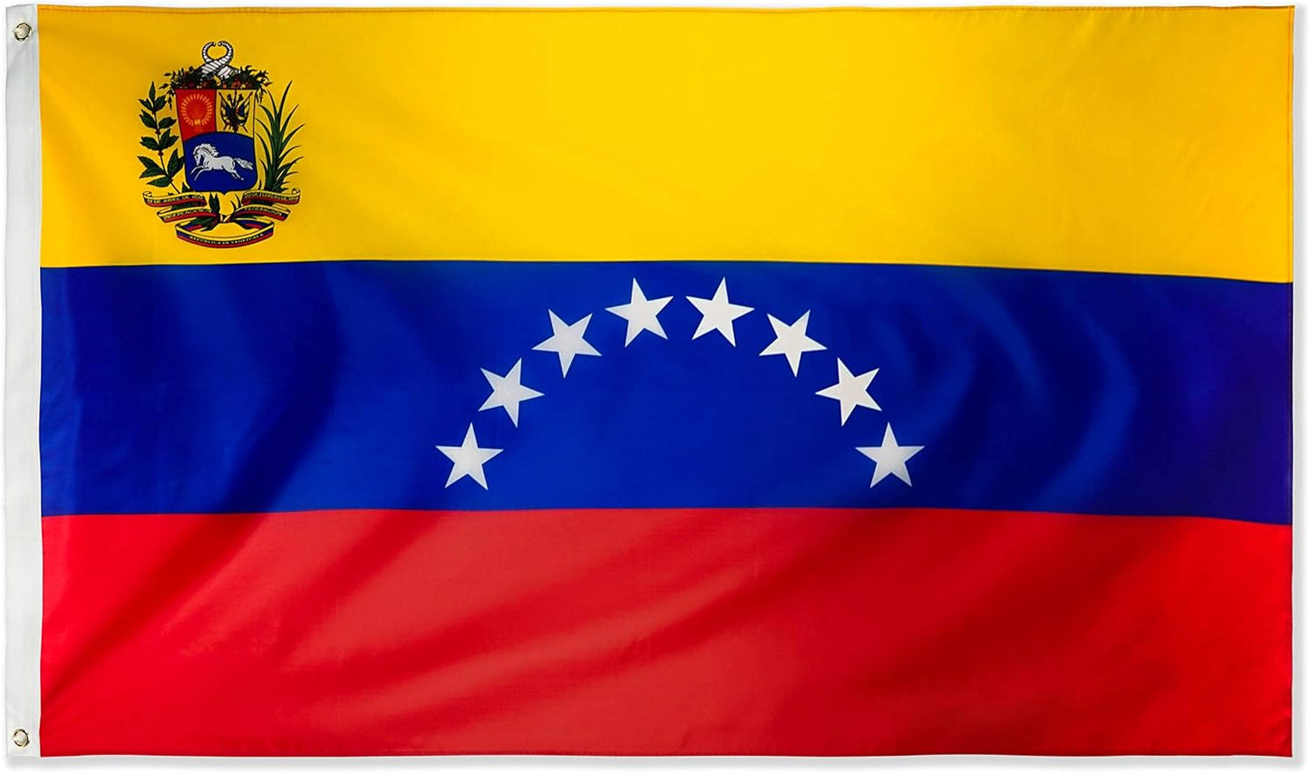 Bandera Venezuela 3x5ft 8 estrellas poliéster lona latón
