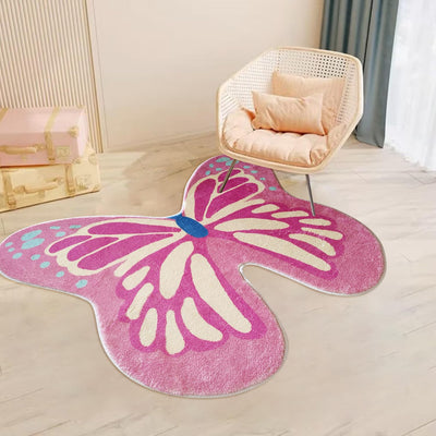 Alfombra mariposa antiderrap 35x47" rosa