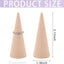 12 Pzas Soportes Anillos Cono Madera Natural