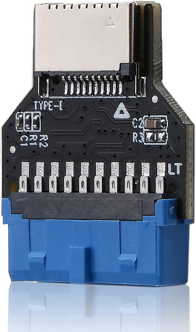 Adaptador USB 3.1 Tipo-C a USB 3.0 19 pines 180 grados