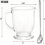 6 Tazas Vidrio 15oz con Cucharas para Café Té Capuchino