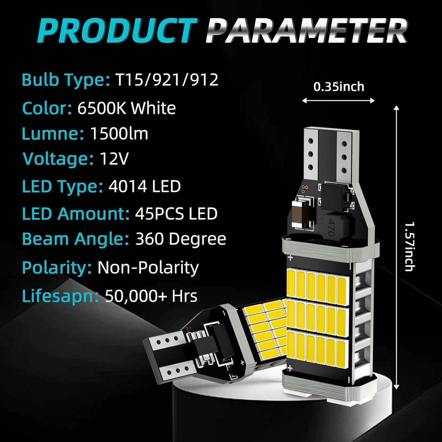 Luces LED marcha atrás Toyota Highlander 08-25 6500K pack 2