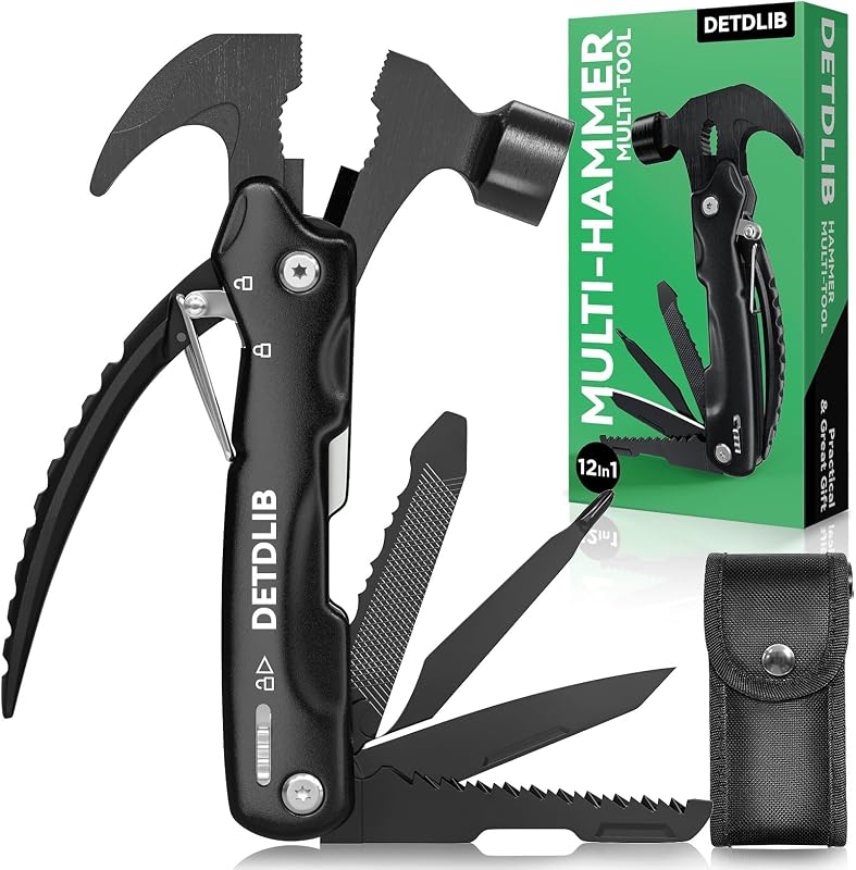 Martillo 12en1 regalo hombres camping senderismo negro