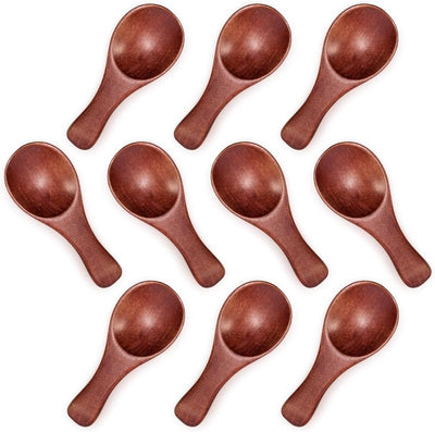 10 Cucharas Madera 3.25pulg para Especias Sal Azúcar Café