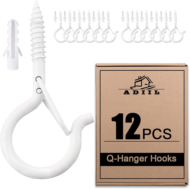 12 Pzas Ganchos Q Hebilla Seguridad Luces Aire Libre 2.2pulg Blanco