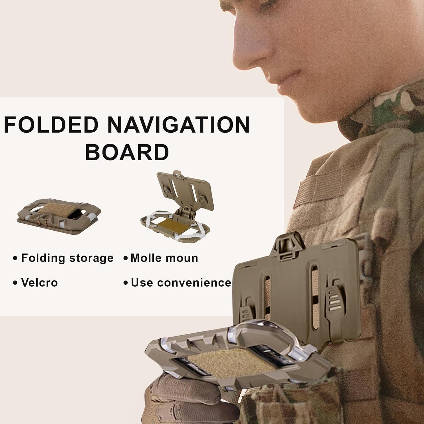 Soporte pecho molle para teléfono 4.7-6.7" marrón coyote