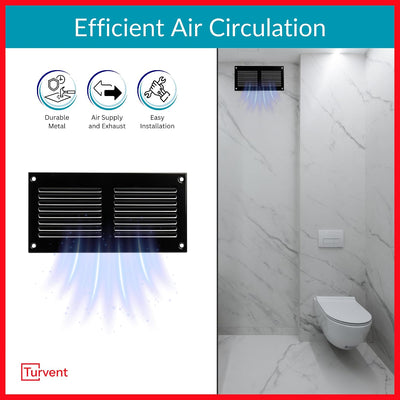 Cubierta ventilación 6x2 negra para pared y techo HVAC