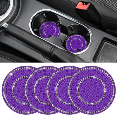 Portavasos auto 4 pzas silicona con cristales antideslizantes