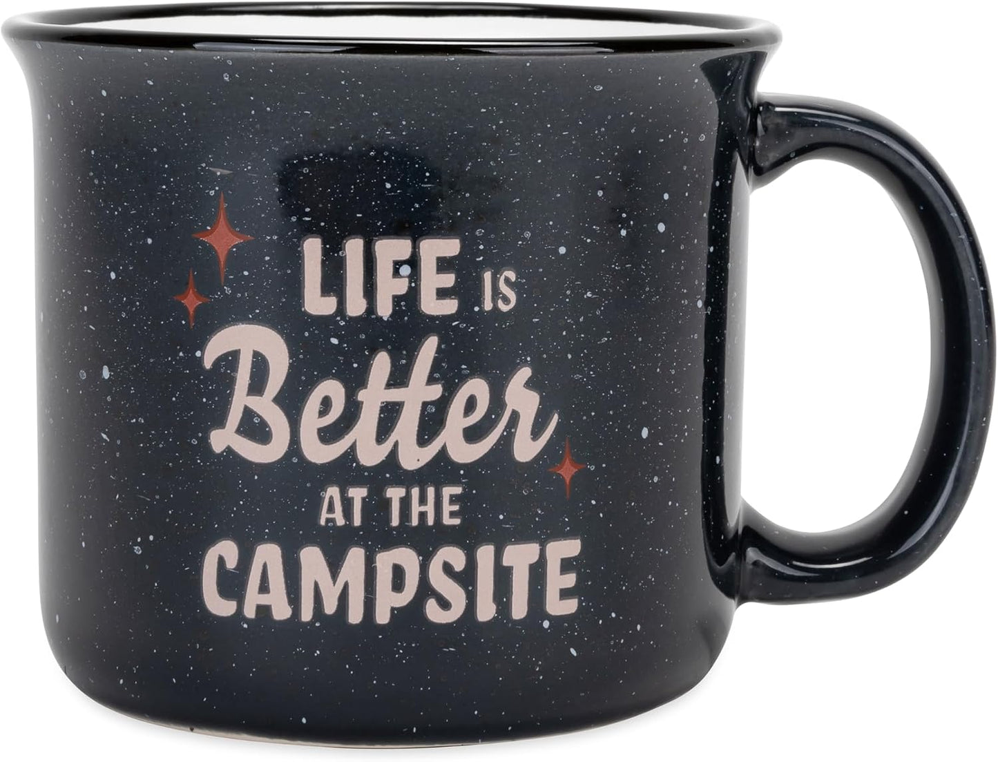 Taza café cerámica vida mejor en campamento apta microondas
