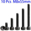 10 Pzas Tornillo Hex M8 Acero Grado 12.9